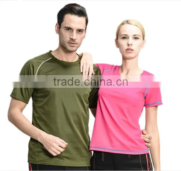 2016 Running Wear Dry Fit Tshirt 100% Polyester Honeycomb Mesh Women and Men Shirt photo-5