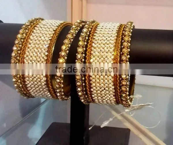 Latest Fashion Wholesale Silver Finish Bridal Set,Indian Bridal Bangles Bracelet,Fashion Bangle Sets photo-4