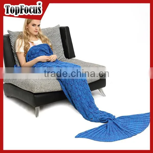 Factory Supplier Knitted Wool Handmade Mermaid Blanket photo-4