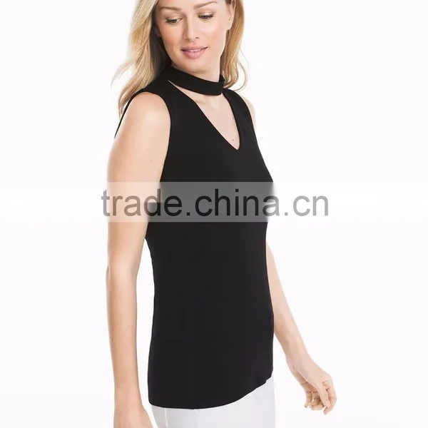 MGOO Gold Supplier Custom Latest Design In V Neck Tank Top Hotsale Women Net Tops photo-3