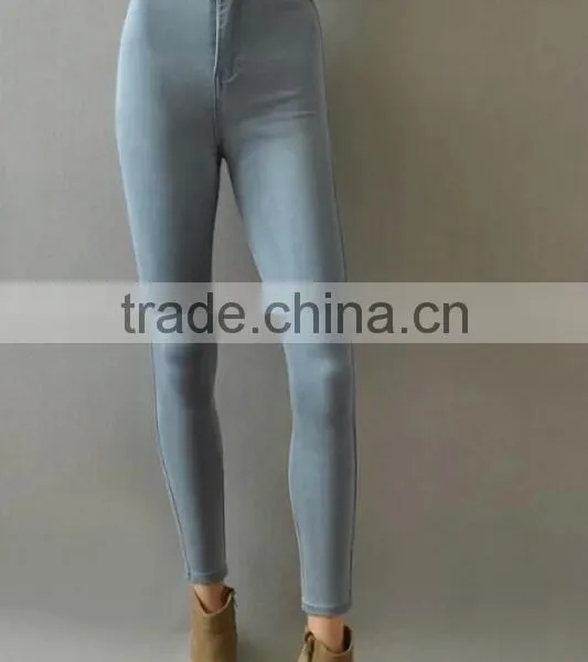 Runwaylover EY0625P Wholesale Factory Price Jeans High Waist Cotton Fabric Women Skinny Denim Jeans photo-2