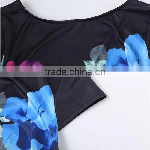 Women Polyester One-piece Printed Floral Vintage Style Dress photo-3