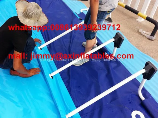 Custom 0.9MM PVC Tarpaulin Inflatable Water Park Equipments,Rectangular Metal Frame Pool photo-5