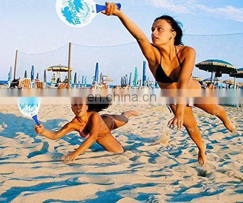 Great For Summer Fun Beach Tennis Wooden Paddle Game Set Racquet and Ball Game photo-2