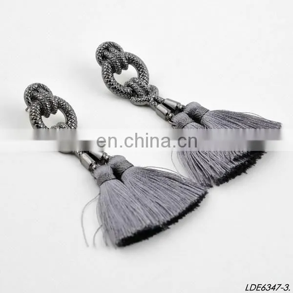 Hand Made Tassel Dangle Earstuds Dangle Bridesmaid Earrings photo-4