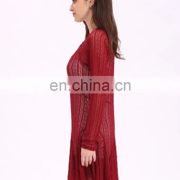 2017 New Full Sexy Burgundy Color Lace Party Dress for Mature Woman photo-5