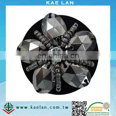 Customized Bullion Wire Embroidery Patch With Rhinestone photo-6