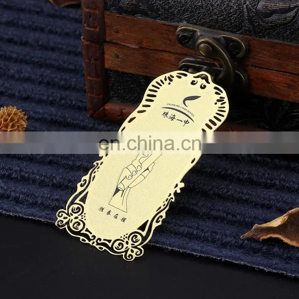 Promotional Gifts Customized Corrosion Logo Matte Gold Color Wholesalse Bookmark photo-4
