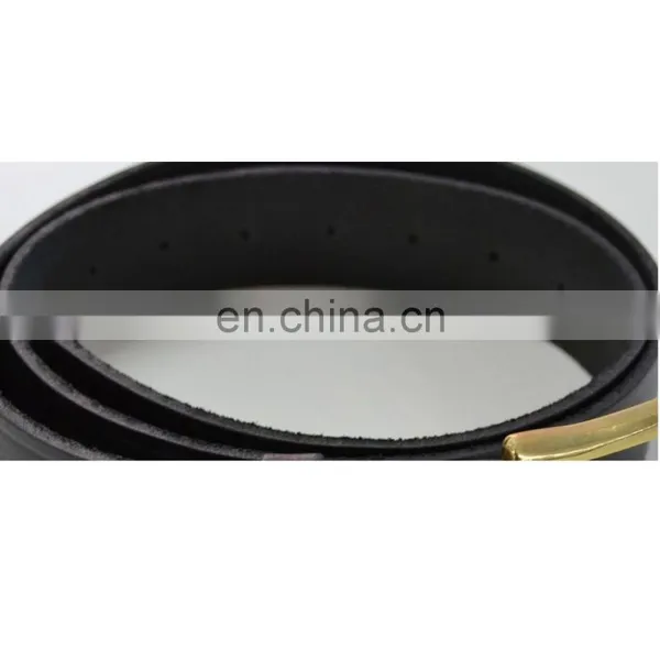 Black Color Genuine Leather Belt With Gold Buckle Mens Belts photo-3