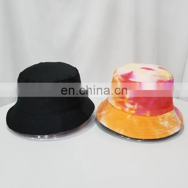 Hot Sale Double-sided Wear Tie Dye Cotton Bucket Cap Blank Jean Fisherman Hat photo-6
