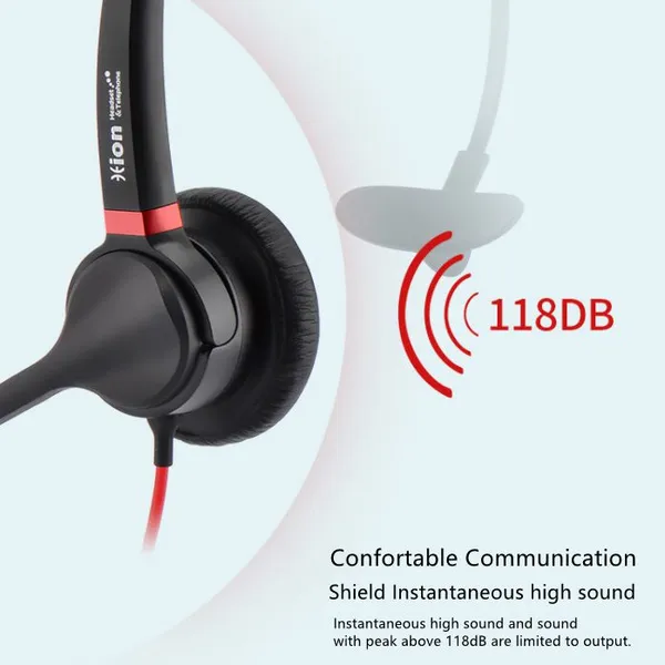 Hion U90 Popular Calling Center Online Teacher’s Best Choice USB Dual Microphones Noise Reduction Headphone photo-5