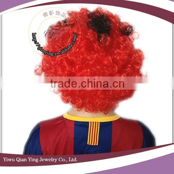Cheap Short Curly Synthetic Afro Curly Red Party Wigs photo-3