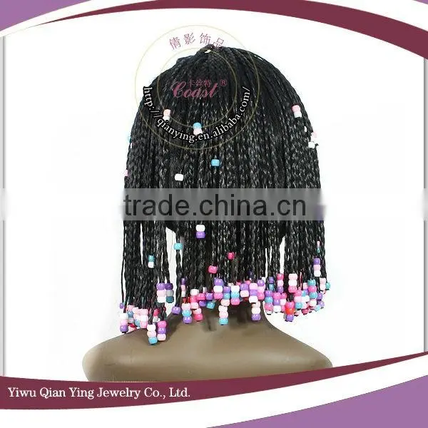 Short Fake Synthetic Party Dress Hair Braid & Bead Wig photo-2