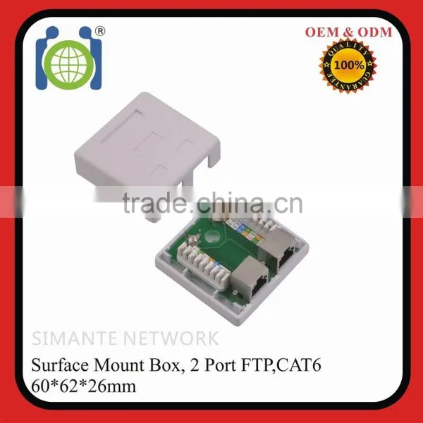 Fast Delivery 1 Port & 2 Port PCB RJ45 UTP FTP ABS LSA Surface Mount Box photo-6