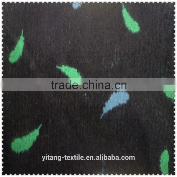 Feather Printed Spandex Corduroy Fabric photo-3