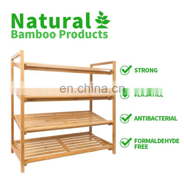 4 Tier Bamboo Shoe Rack Storage Rack Organizer Rack photo-2