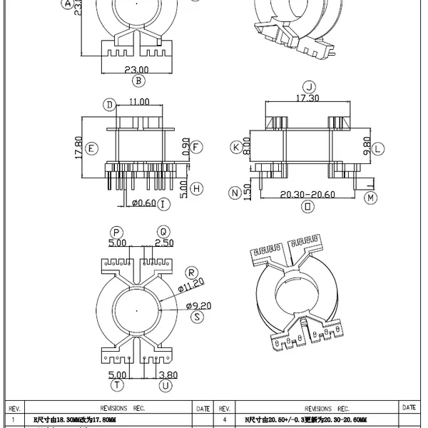 EE16 Horizontal Power Transformer Bobbin,PM9820 Material With Good High Temperature Resistance. photo-3