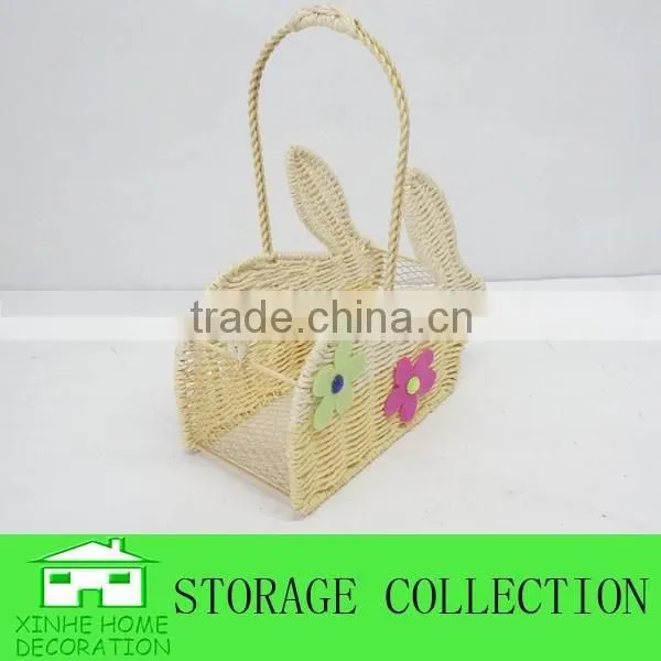 Handmade Decorative Rabbit Easter Paper Basket photo-3