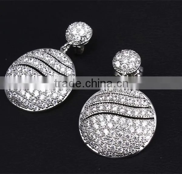 Cubic Zirconia Deluxe Classic Look Round Pendant Women Set Jewelry Wholesale photo-6