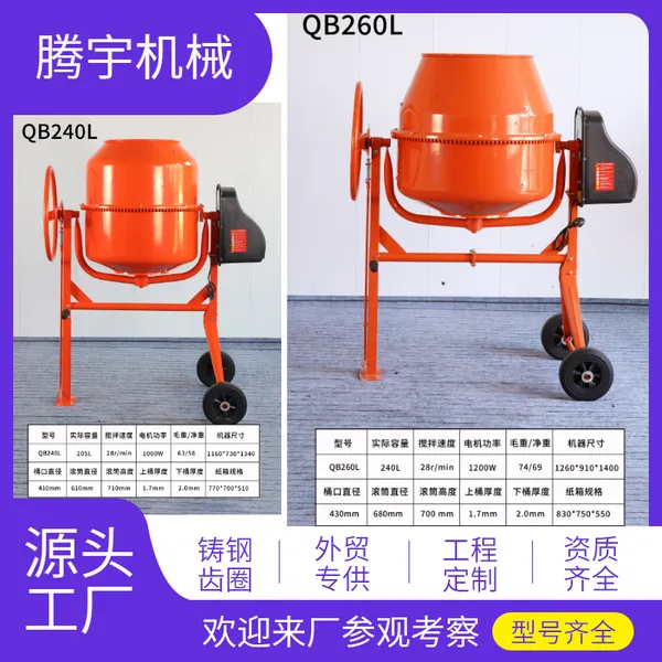 220V Small Electric Concrete Mixer Portable Mortar Mixer for Construction Site & Farm photo-5