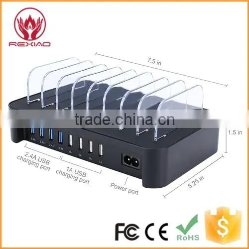 Black Desktop Phone Charging Dock Multi Usb Charger photo-2