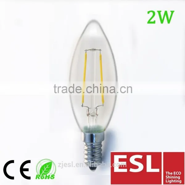 230V E14 Glass New 360 Degree Energy Saving 2W C35 LED Filament Bulb photo-2