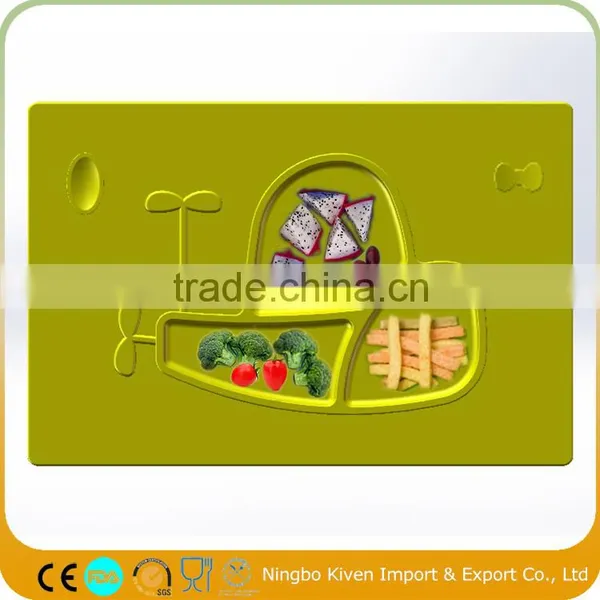 2016 New Plane Mat - One-piece Silicone Kids Placemat Plate