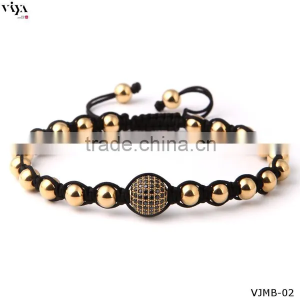 2016 New Design Chinese Knot Mens Bracelet Stainless Steel Beads Bracelet photo-3