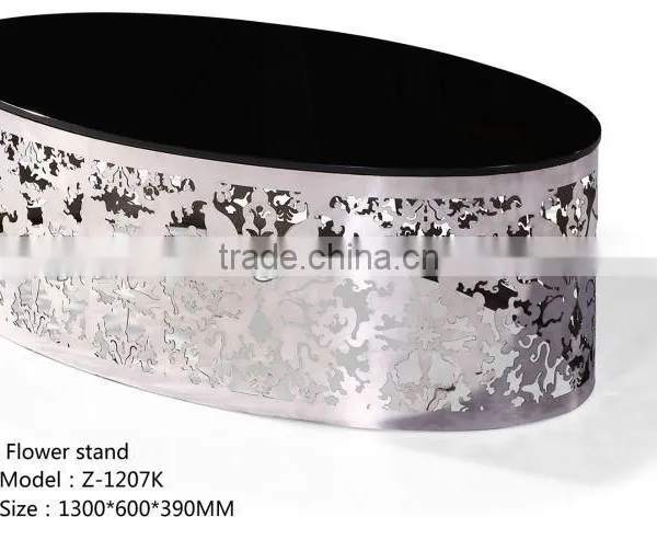 LED Flash Hollow Stainless Steel Coffee Table photo-2