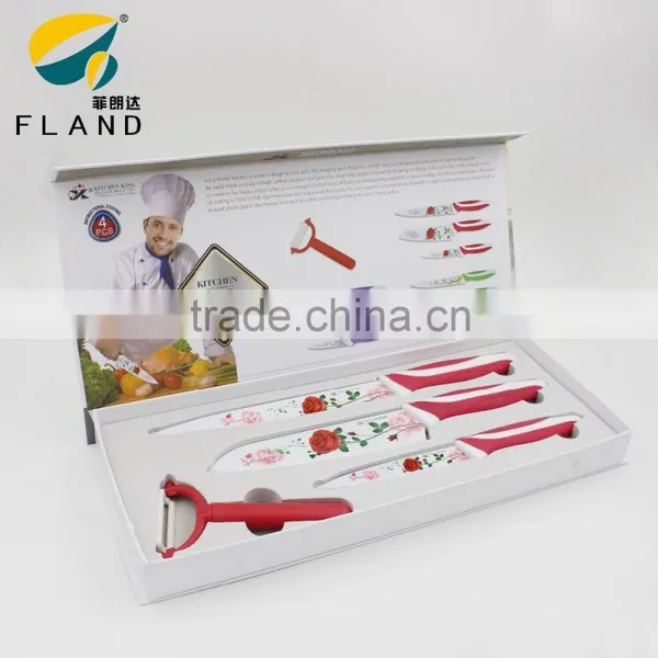 YangJiang Factory Supply Colorful Non Stick Coating Blade Kitchen Knife Set With Gift Box photo-3