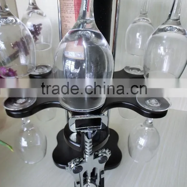 Luxury Wooden Wine Rack Bar Rack Glass Metal in the Middle Red Wine Rack Gift Wine Rack photo-5