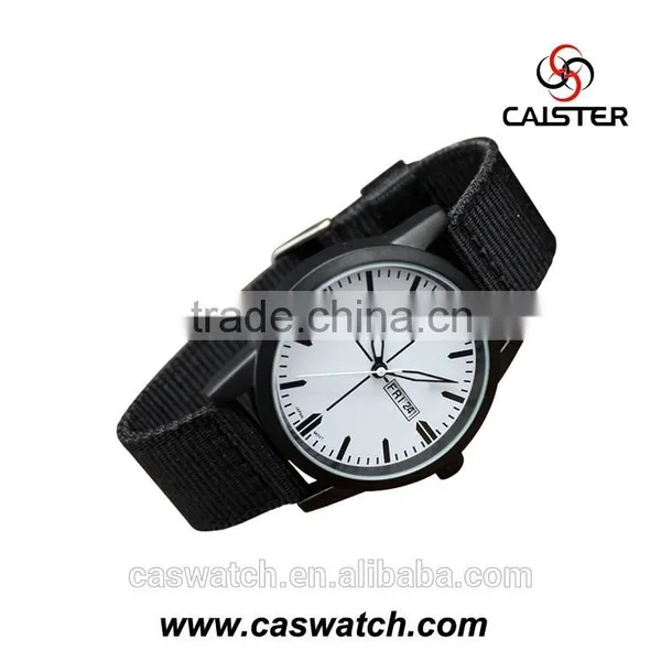 Luxury High Quality Nylon Strap Watch, White Dial Black Strap Men's Watch, Water Resistant Army Style Military Watch photo-5