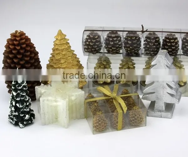 New Christmas Decoration Candle / Snow Flake Shaped Engraved Candle photo-6