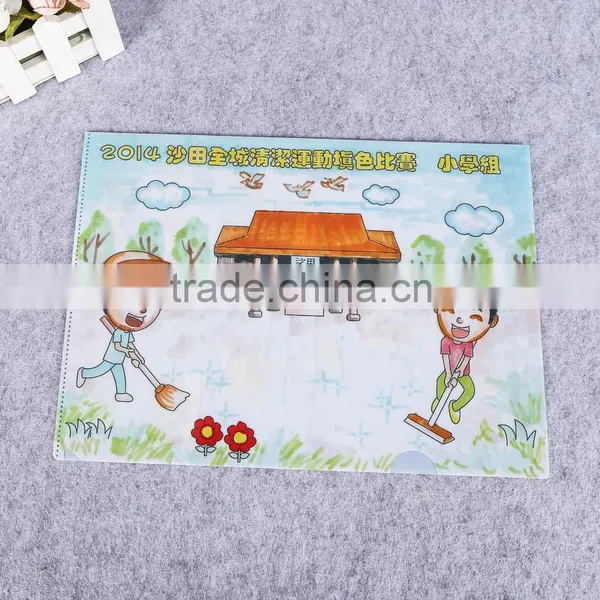 Students Stationery Plastic Single Page pp File Folder a4 l Shape File Folder Folding Document Holder photo-4