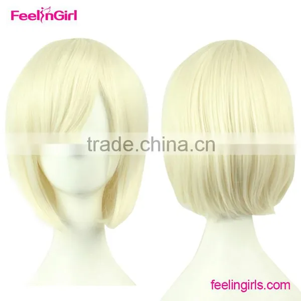 Short Straight Cosplay Bob Style Wigs in Stock photo-2