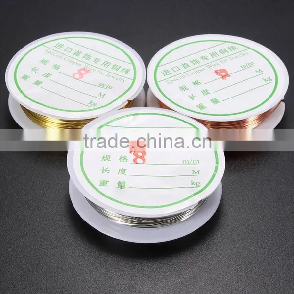Top Quality 0.8mm Jewelry Accessories Making DIY Essential Silver Gold Plated Copper Wire Craft Beads Jewelry Cord Three Color photo-3