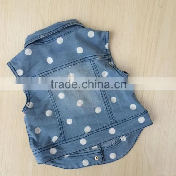 Girls Vest Baby Sleeveless Denim Jacket for Child Spring Dotted Denim Jacket Quality Choice photo-3