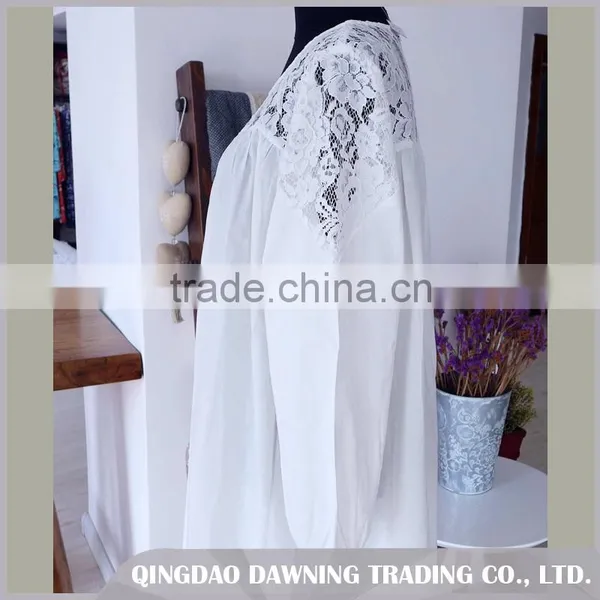 Fashionable Embroidered White Cotton Nightdress/Dressing Gown photo-5