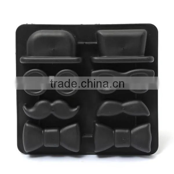 Ice Cube Tray Mold Beard Glasses Hat Tie Gentleman Glasses Freeze Mould Maker Ecellent Quality photo-5