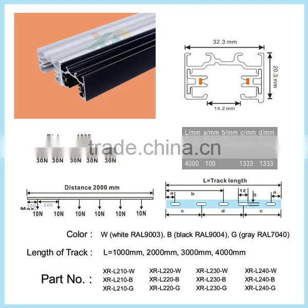 Single Circuit 2 Wires Light Track Rail for Led Ceiling Track Light photo-5