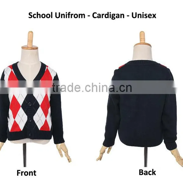 School Uniform Design Kids Cardigan Pleated Skirt Girls School Uniform Set photo-2