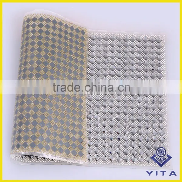 Fashion 24cm*40cm Hot Fix Crystal Rhinestone Mesh Sheet for Ladies Shoes photo-2