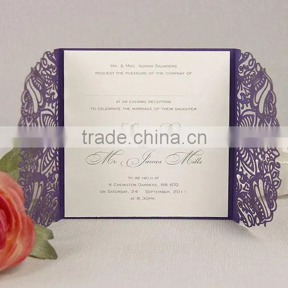 Intricate Filigree Lace Laser Cut Gatefold Save the Date, Thank You, Reply Card Handmade Personalized With Envelope Many Colours photo-2