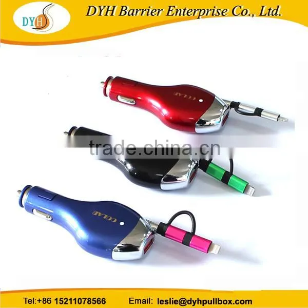 Dual Usb in Car Charger for Iphone 6 Portable Retractable Car Charger photo-4
