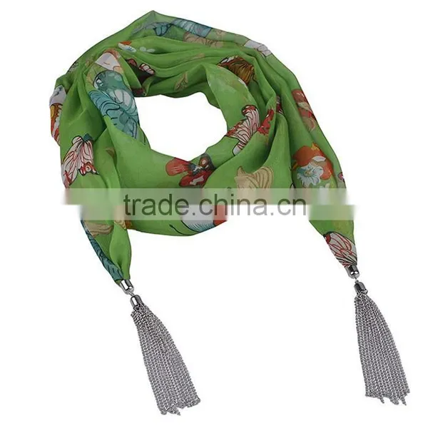 D EXCEED Brand New Design Multicolor Chiffon Printing Butterfly Flower Ladies Scarves as Valentine's Day Gift (SC150201) photo-6