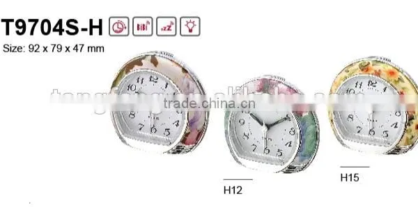 Exclusive Home Decoration Flower Pattern Quartz Table Alarm Clock photo-4