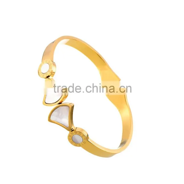 Wholesale Stainless Steel Round Roman Bumerals Bangles Jewelry Party Gift photo-2