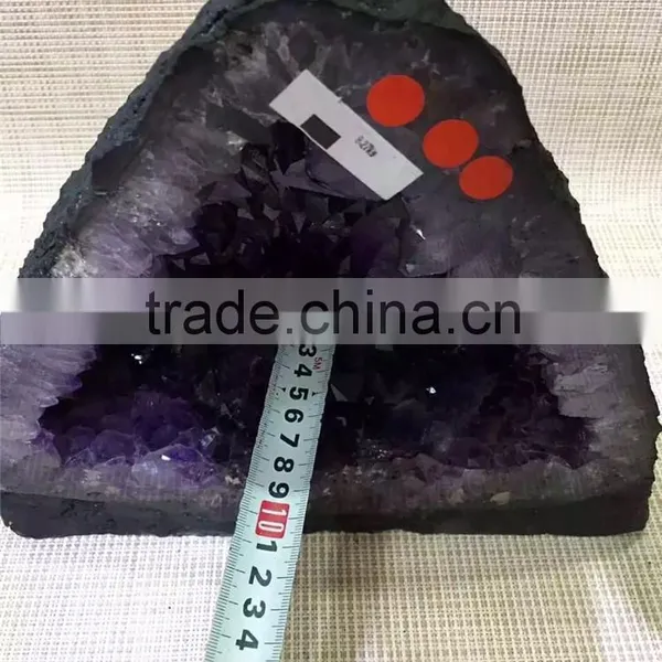 Natural Rock Triangular Amethyst Geode Crystal Ornaments photo-5