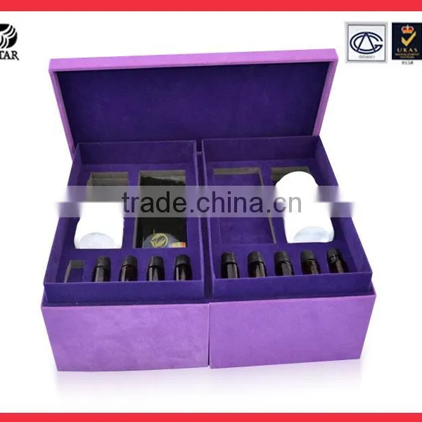 Handmade Luxury Jewelry Box, Cosmetic Box, Purple Gift Leather Box photo-3