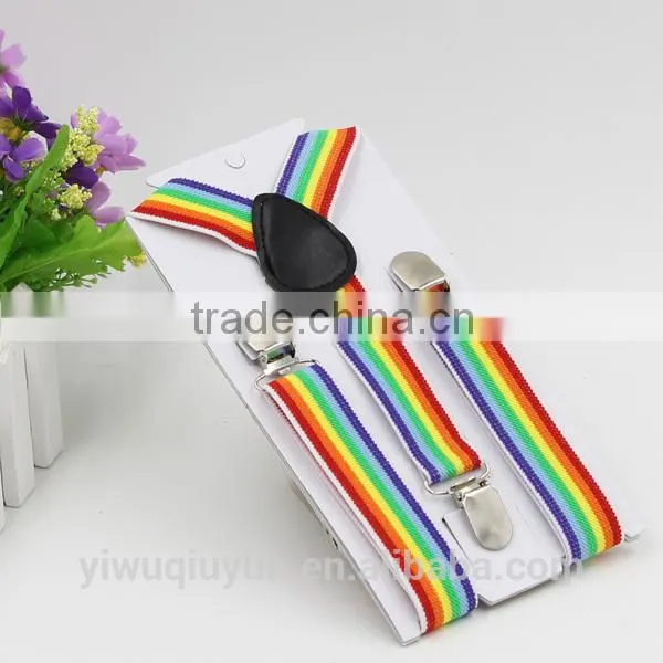 Stripe Suspenders For Boys Girls Clip-on Elastic Braces Kids Baby Striped Suspenders Children Accessories 14 Colors 2.5*65cm photo-2